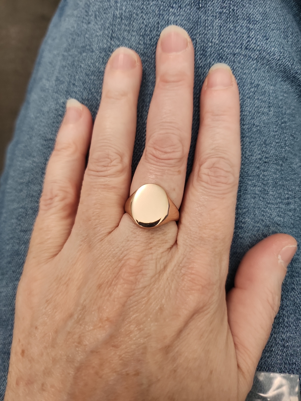 Signet Ring Set of 2 Rose Gold Silver Tone Minimalist Statement Ring Sizes 5-8.5 - Picture 2 of 6